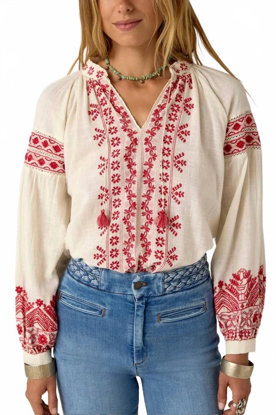 NEW MAISON HOTEL antonella blouse in red cranberry